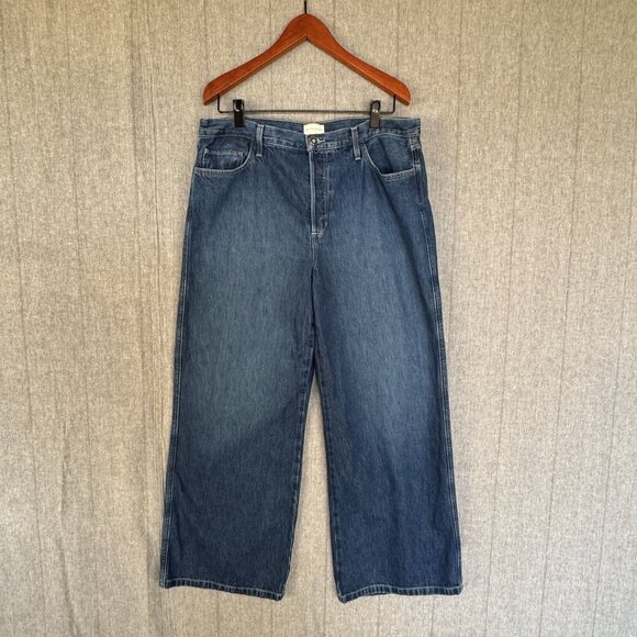 Favorite Daughter The Ollie Low Rise Ultimate Baggy Wide Leg Kent Wash Size 33 - Picture 5 of 17